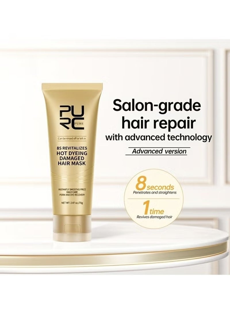 PURC 8 Seconds Keratin Hair Mask - Professional Smoothing & Straightening Treatment for Frizzy, Damaged Hair - Instant Repair Cream - Image 2