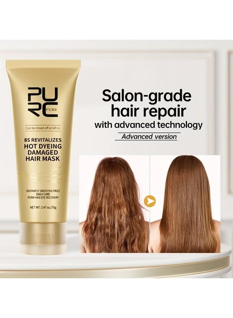 PURC 8 Seconds Keratin Hair Mask - Professional Smoothing & Straightening Treatment for Frizzy, Damaged Hair - Instant Repair Cream - Image 4