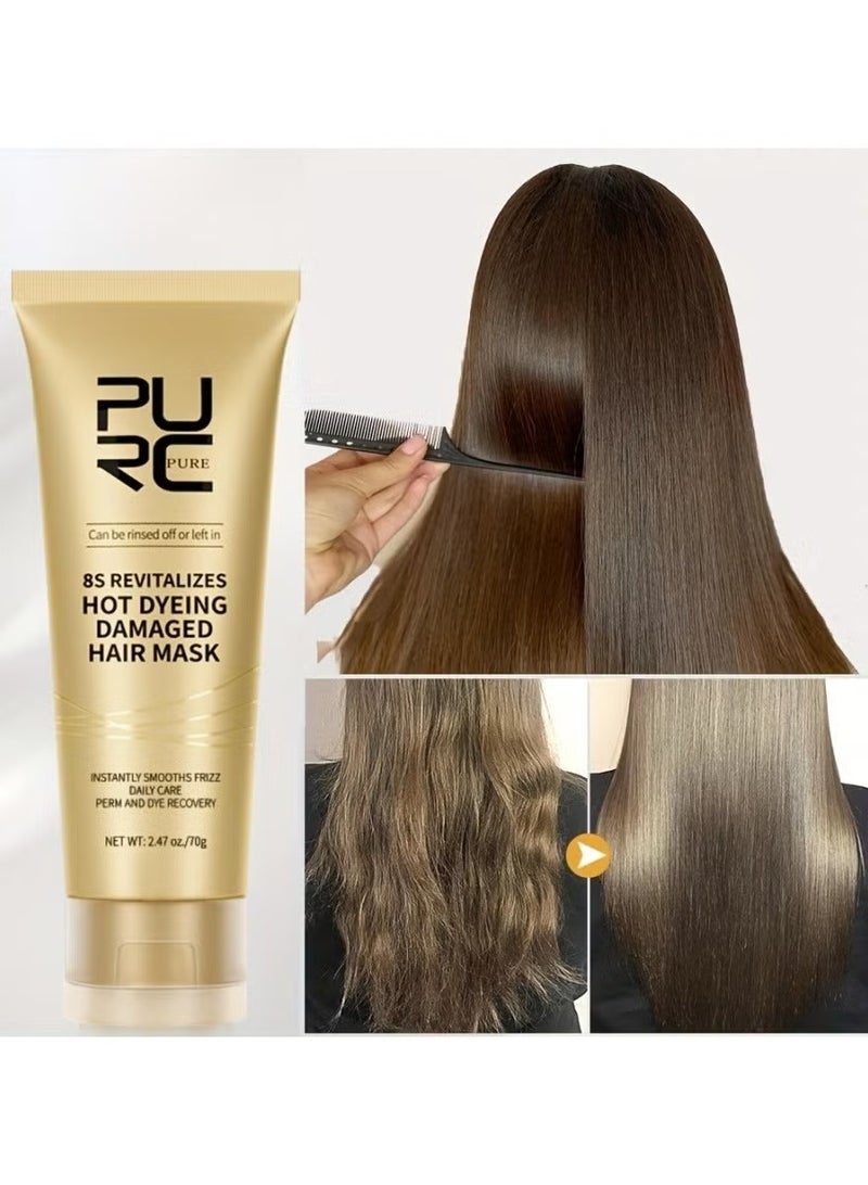 PURC 8 Seconds Keratin Hair Mask - Professional Smoothing & Straightening Treatment for Frizzy, Damaged Hair - Instant Repair Cream - Image 1
