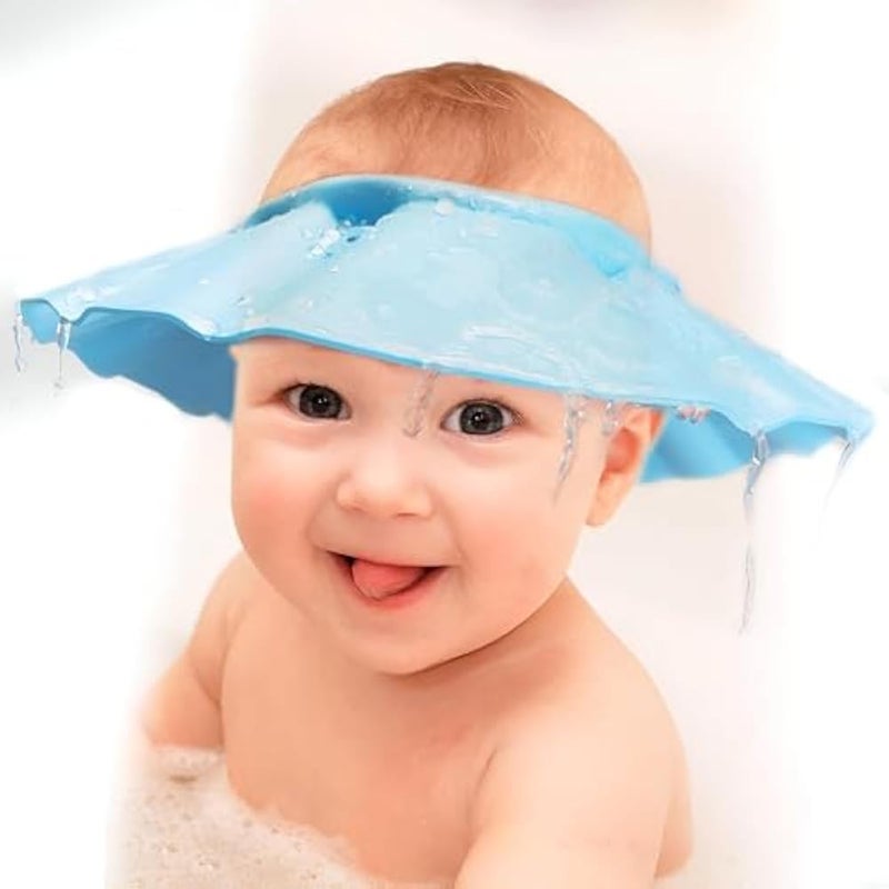 Adjustable Baby Shower Cap - Soft, Waterproof Shampoo Visor with Eye & Ear Protection for Infants & Toddlers in Blue, Yellow, Pink - 3-Pack for Gentle Hair Washing - Image 4