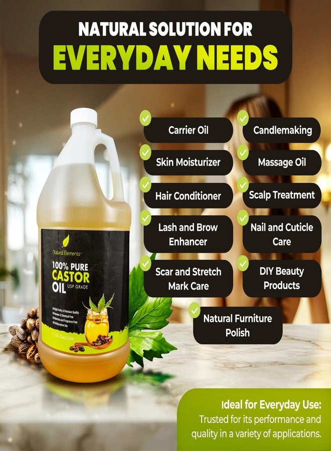 Natural Elements 100% Castor Oil USP Grade | Cold Pressed | Hexane Free | High Purity, Premium Quality - Image 3