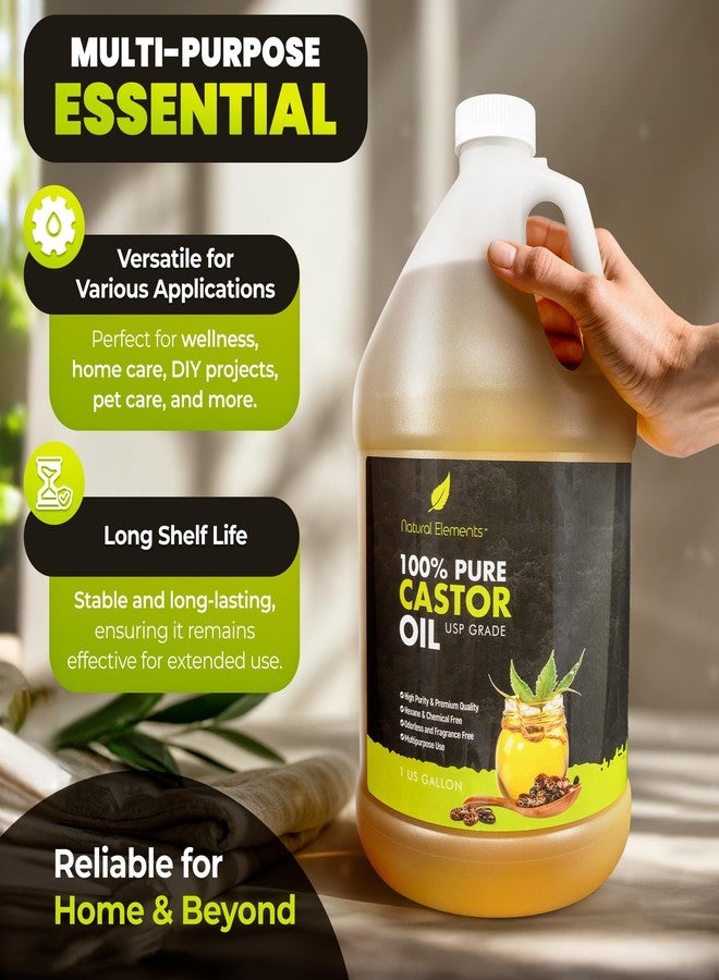 Natural Elements 100% Castor Oil USP Grade | Cold Pressed | Hexane Free | High Purity, Premium Quality - Image 4