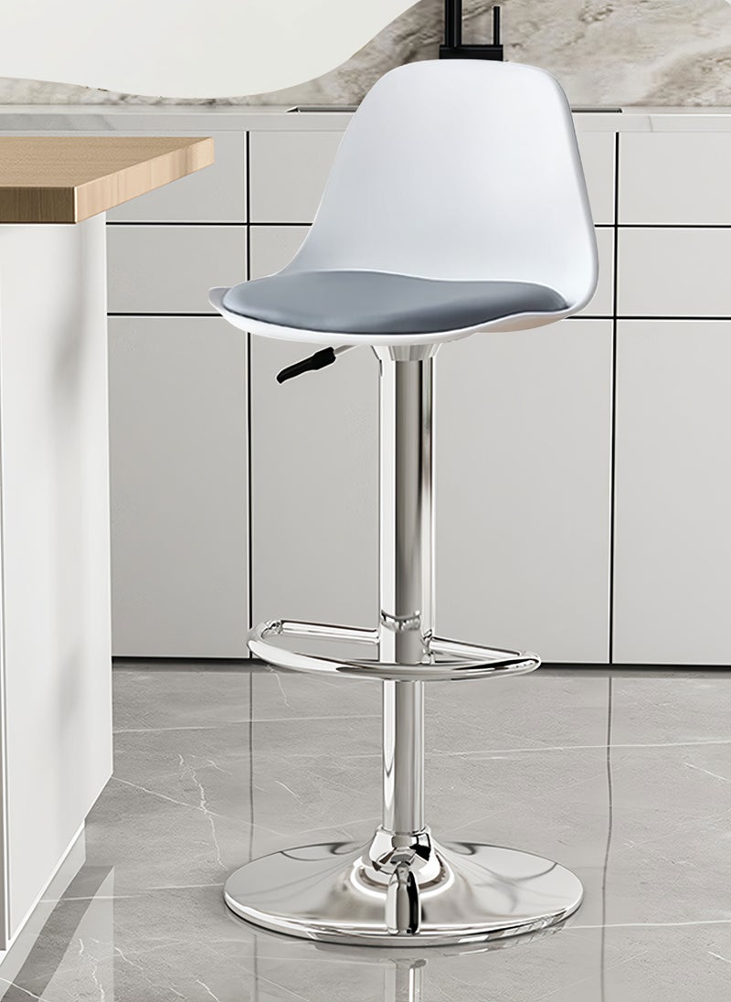 Sharpdo Simple Stainless Steel Household High Bar Stool, Swivel and Adjustable Height Backrest Bar Stool - Image 2