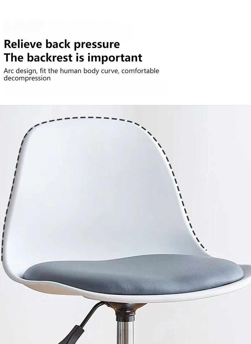 Sharpdo Simple Stainless Steel Household High Bar Stool, Swivel and Adjustable Height Backrest Bar Stool - Image 4