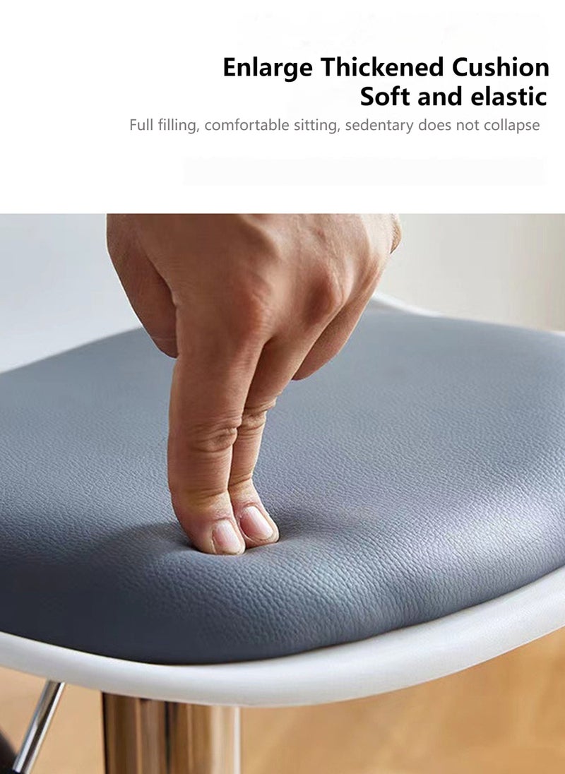 Sharpdo Simple Stainless Steel Household High Bar Stool, Swivel and Adjustable Height Backrest Bar Stool - Image 3