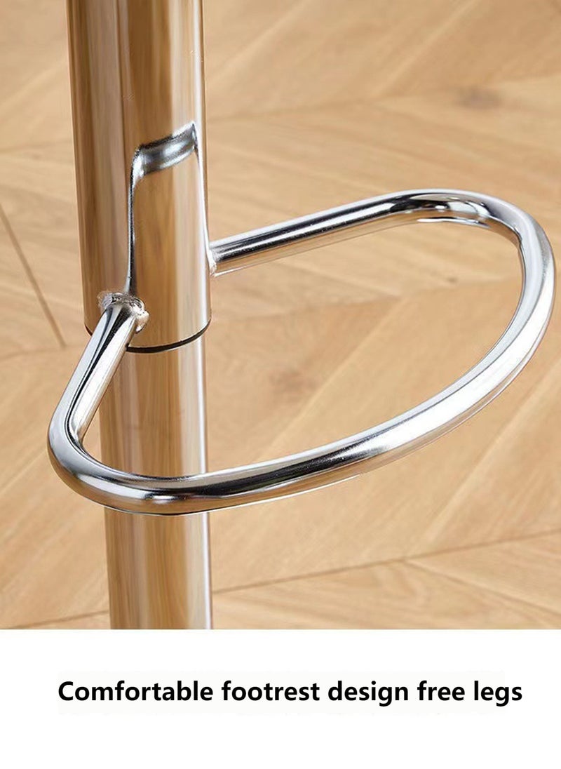 Sharpdo Simple Stainless Steel Household High Bar Stool, Swivel and Adjustable Height Backrest Bar Stool - Image 5
