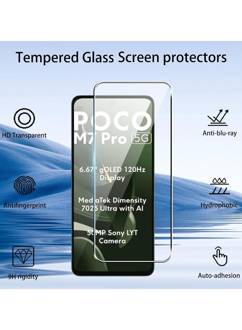 2 in 1 For Xiaomi Poco M7 Pro 5G Screen Protector with Camera Lens Protector, 9H Hardness Anti-Scratch Tempered Glass flim, Case Friendly, Anti-Fingerprint,Anti-Scratch - Image 2