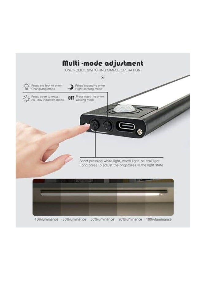 عام أضواء أدراج المطبخ 2 قطعة، أضواء خزانات متحركة بالحساس الحركة LED، مصباح ليلي مشحون بالبطارية بثلاثة مستويات للتباين للمطبخ، الخزانات، الخزائن، الأدراج، غرفة نوم، الممرات. - Image 3