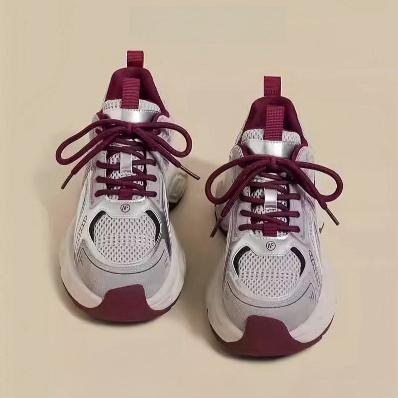 Thick Sole Dad Sneakers for Women 2025 Spring Summer New Retro Spliced Height Increasing Sports Shoes - Image 1
