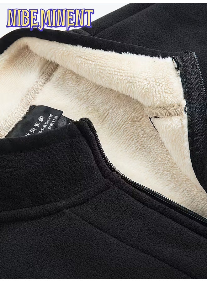 NIBEMINENT Men'S Sleeveless Jacket - Stand Collar Zip-Up Vest with Front Pockets, Lightweight Warm Winter Coat for Outdoor, Gym - Image 4