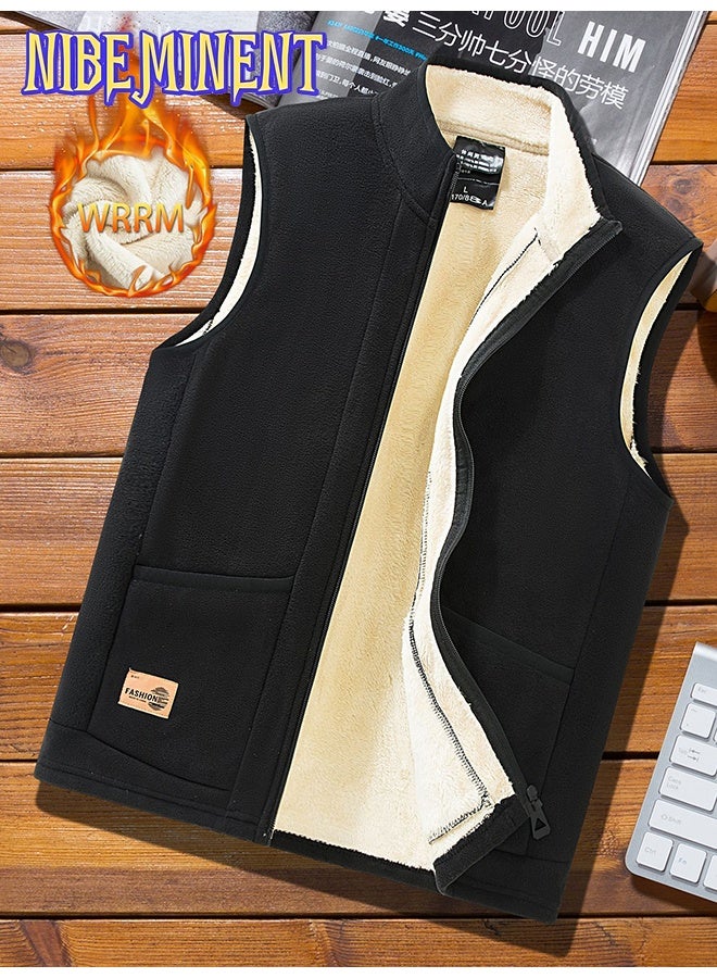 NIBEMINENT Men'S Sleeveless Jacket - Stand Collar Zip-Up Vest with Front Pockets, Lightweight Warm Winter Coat for Outdoor, Gym - Image 1