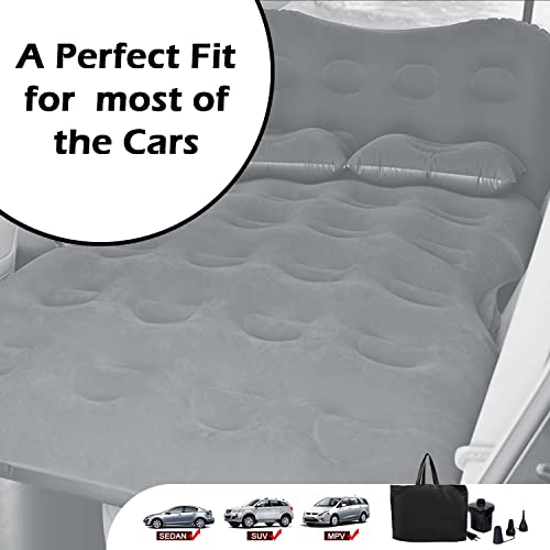 Casago M1 Multifunctional Inflatable Car Bed Mattress Universal Car Back Seat for Baby Travel Air Inflation with Two Air Pillows, Car Air Pump and Repair Kit (Grey) - Image 5