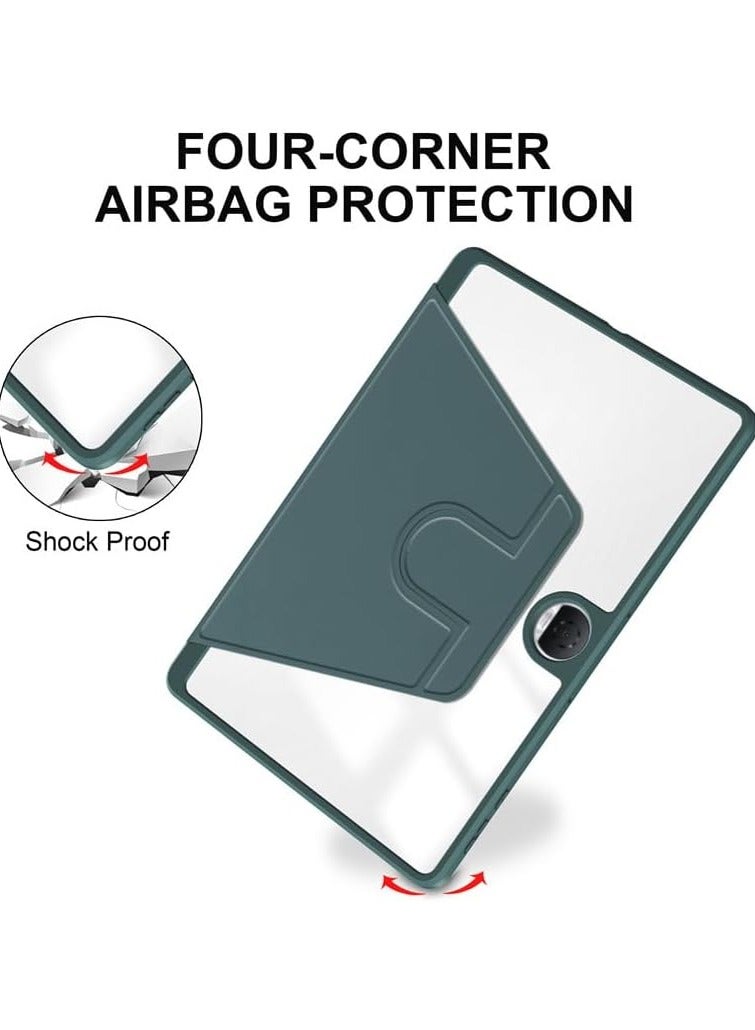 حافظة متوافقة مع Honor Pad 9 مقاس 12.1 بوصة مع حامل قلم، وحامل دوار 360 درجة، غطاء تابلت ذكي قابل للطي والنوم التلقائي (أخضر) - Image 5