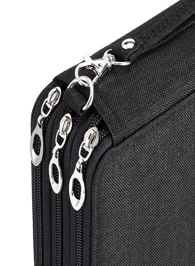 BTSKY حافظة أقلام BTSKY بسحاب - قماش 72 فتحة لحفظ الأقلام اليدوية لأقلام Prismacolor المائية، أقلام Crayola الملونة، أقلام Marco (أسود) - Image 5