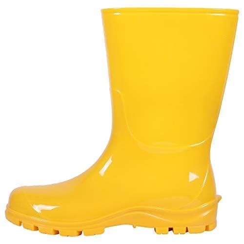 Asgard Women's Mid Calf Rain Boots Short Rubber Boots Waterproof Garden Shoes for Ladies Yellow 39 (8.5) - Image 4