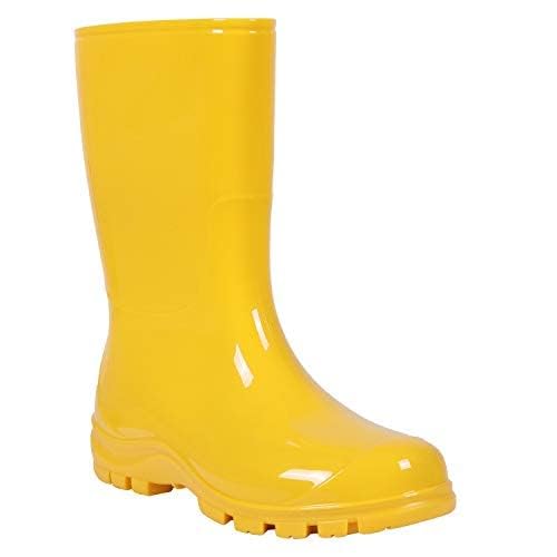 Asgard Women's Mid Calf Rain Boots Short Rubber Boots Waterproof Garden Shoes for Ladies Yellow 39 (8.5) - Image 3