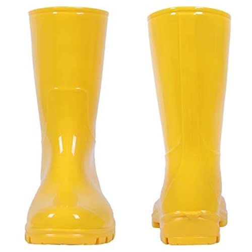 Asgard Women's Mid Calf Rain Boots Short Rubber Boots Waterproof Garden Shoes for Ladies Yellow 39 (8.5) - Image 5