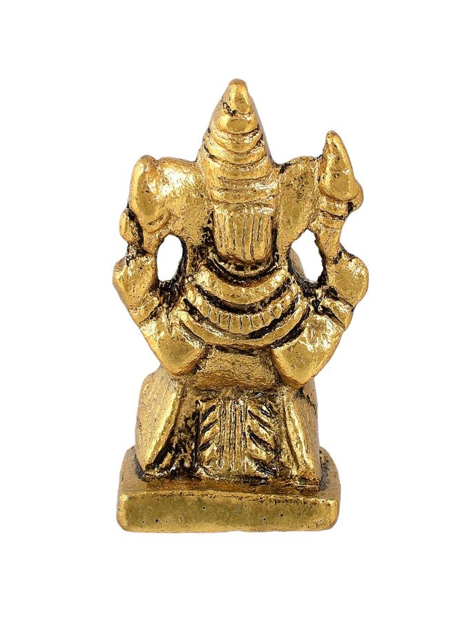 CraftVatika Metal Ganesh Idol for Diwali Decoration Item - Ganesha for Car Dashboard Small Ganpati Statue Figurine Murti for Home Office, Tabledesk Diwali Gift Items (Golden 4.5 CM Height) (Set of 1) - Image 5