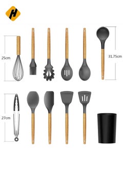 Silicone Cooking Utensil Set, 12 Piece, Heat Resistant Spatulas and Spoons for Non-Stick Pots and Pans (Black) - pzsku/ZF768545B663A16FCA041Z/45/_/1733843782/a240d0f3-ce9a-47bd-bd10-a5615aabe513