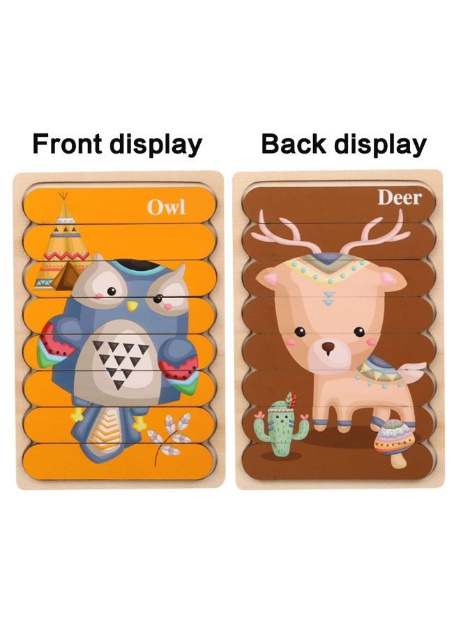 لعبة خشبية ثلاثية الأبعاد على الوجهين ، ألغاز بار الصور المقطوعة للأطفال ، قصة إبداعية متراصة ، أحجية متطابقة ، ألعاب تعليمية مبكرة - Image 2