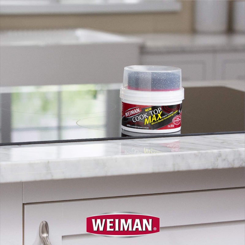 Weiman Cooktop Cleaner Paste, Easily Remove Burned-On Food, Grease and Watermarks, Leaving Your Glass Cook Top Sparkling - Image 3