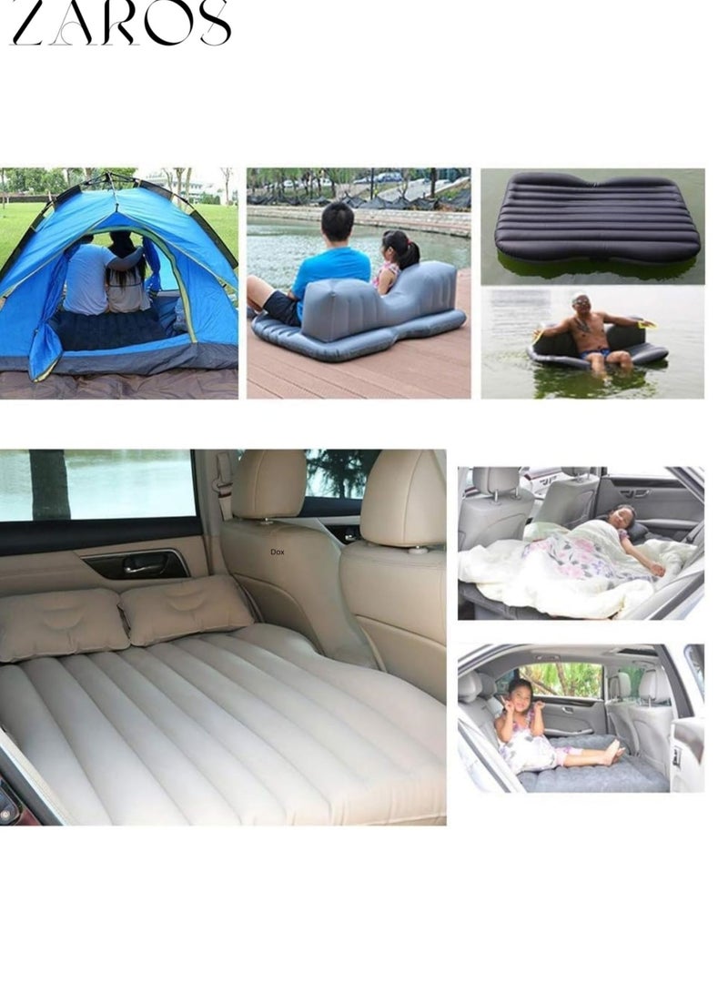 Zaros FH Car Air Mattress Bed – Inflatable Back Seat Travel Bed with 2 Air Pillows, Portable SUV Sleeping Mattress for Camping & Outdoor Trips - Image 5