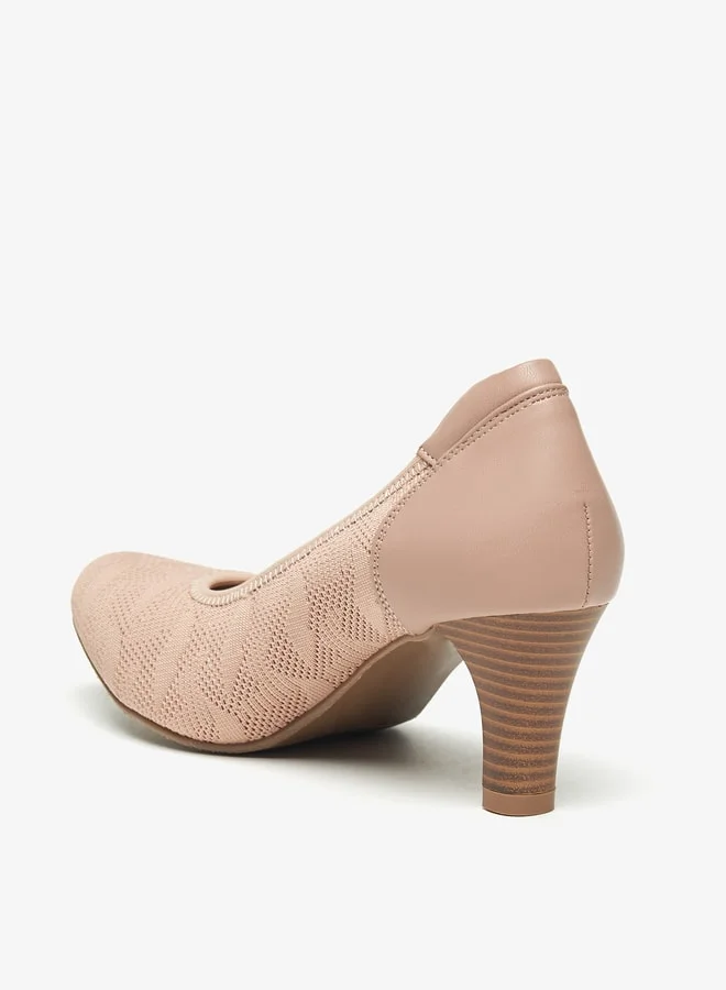 Le Confort Women's Textured Slip-On Pumps with Cone Heels
