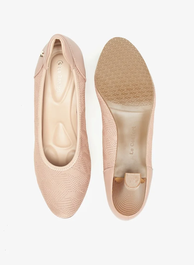 Le Confort Women's Textured Slip-On Pumps with Cone Heels
