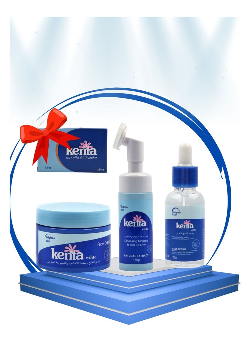 مجموعة كنتا تحتوي على زيت وغسول وكريم تجاعيد مع صابون كنتا هدية