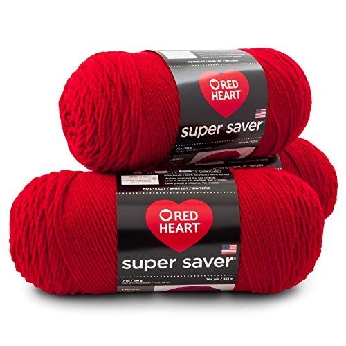 RED HEART سوبر سيفر 3 عبوة خيوط حمراء الكرز 3 عبوة
