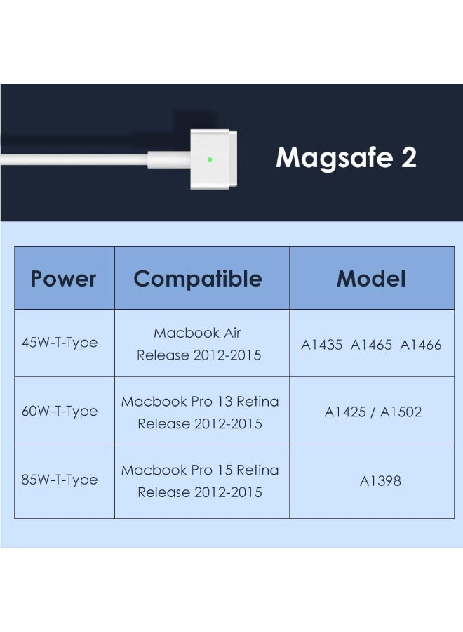 Zexen Replacement (85Watt/20V/4.25A) T-Tip Charger Power Adapter Compatible With MacBook Pro 13”/15”-inch & 17” Mac-Book Air Models 11” Released (Models in 2012/2013/2014/2015) White - Image 5