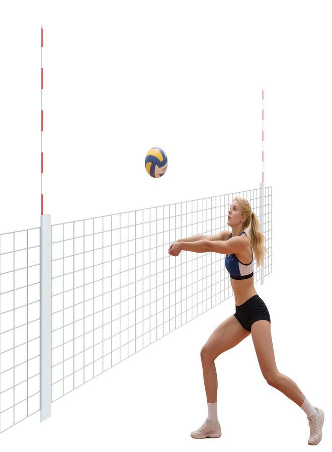 MR. MR Volleyball Antenna Set, Antenna Poles with Sleeve, Fiberglass Collapsible Volleyball Referee Equipment Training Equipment Indoor Outdoor Beach Play, 1 Pair - Image 1
