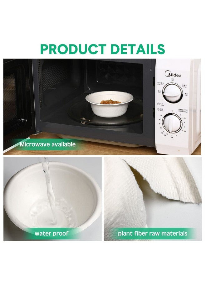 Potchen 300 Pack Paper Bowls Quality White Disposable Bowls Small Sugar Cane Fibers Party Bowls for Ice Cream Fruits Salad Soup Hot or Cold Use Catering Picnics Camping and Restaurant Supplies (12 oz) - Image 3