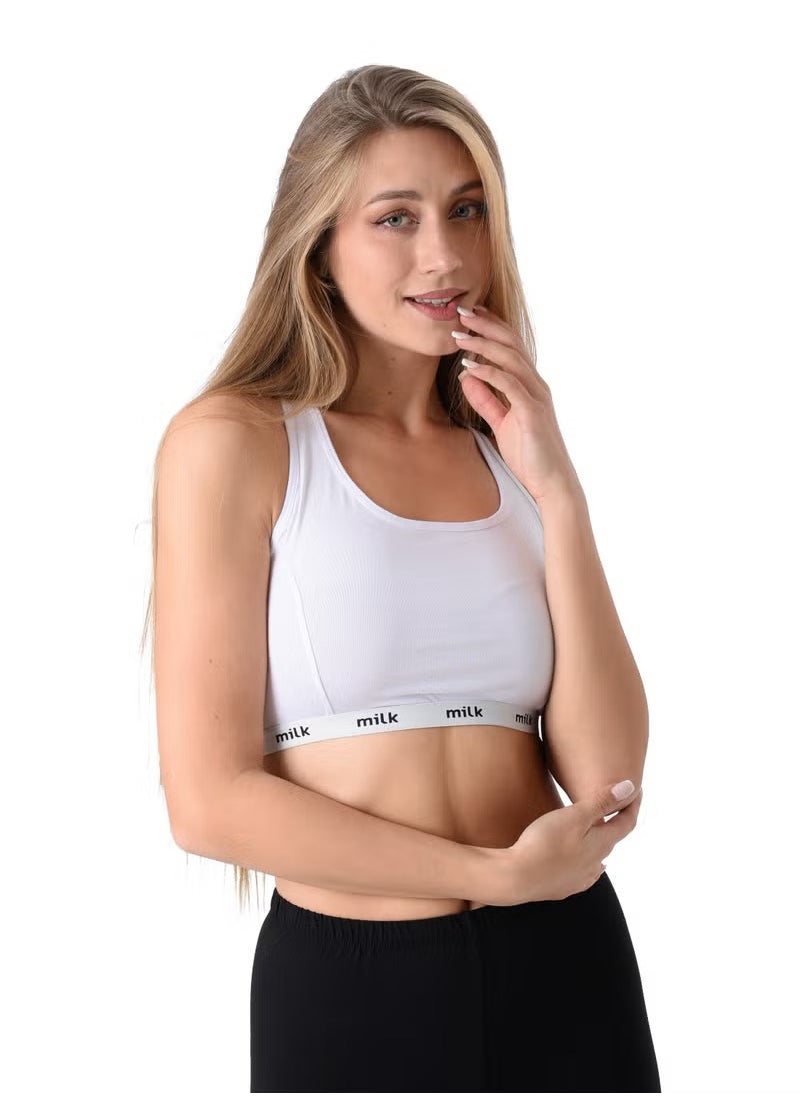 Milk Women Soft Non Padded Bra (Crossback) White  - Image 4