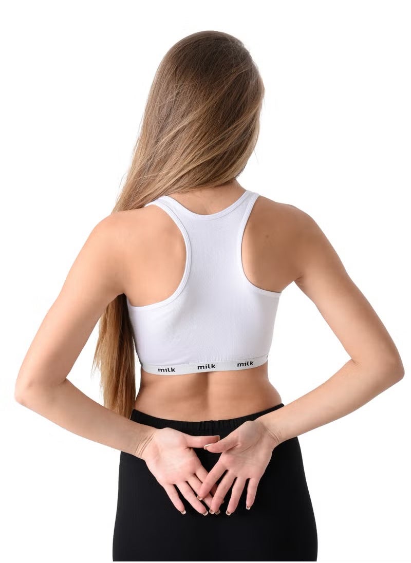 Milk Women Soft Non Padded Bra (Crossback) White  - Image 3