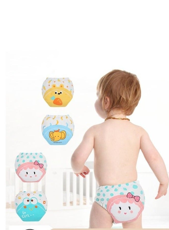 MIXDE 4 Piece Potty Training Underwear, 6 Layers Breathable Cotton Absorbent Trainer Pants for Toddler Baby Boys Girls Waterproof  - Image 1