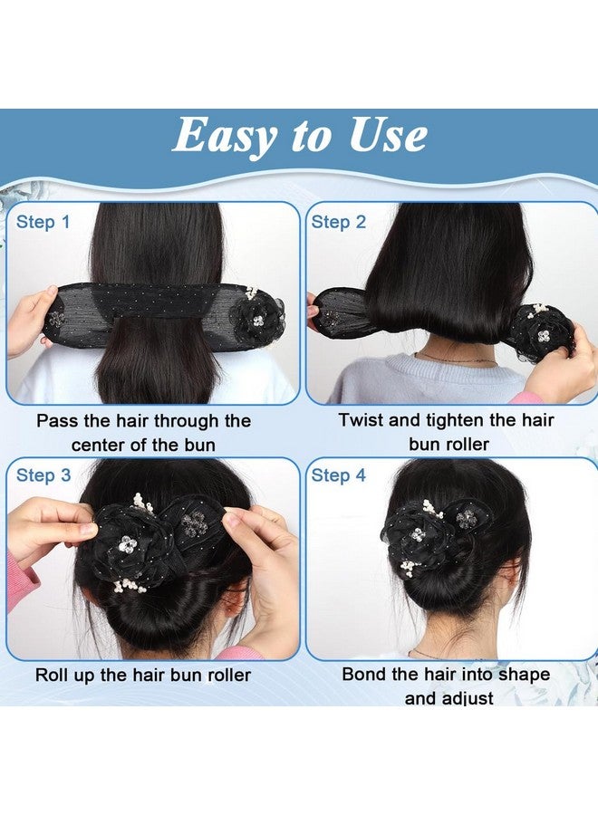 PALAY® Hair Bun Accessories for Women and Girls Floral Pearl Magic Hair Bun Maker for Long Thick Hair Flawless French Bun Hair Clips Elegant Bun Maker Headpiece Birthday Gift for Women, Girls - Image 3