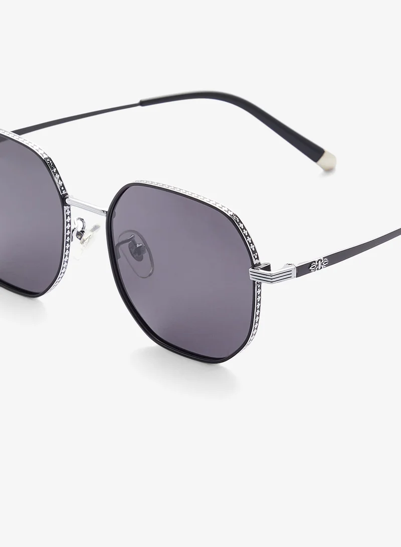 Seventy Five Polarized Lens Square Aviatoe Sunglasses