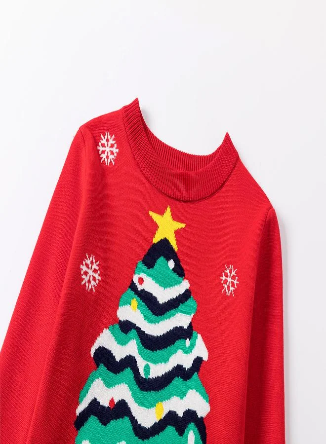 babyqlo Christmas Tree Festive Sweater - Red