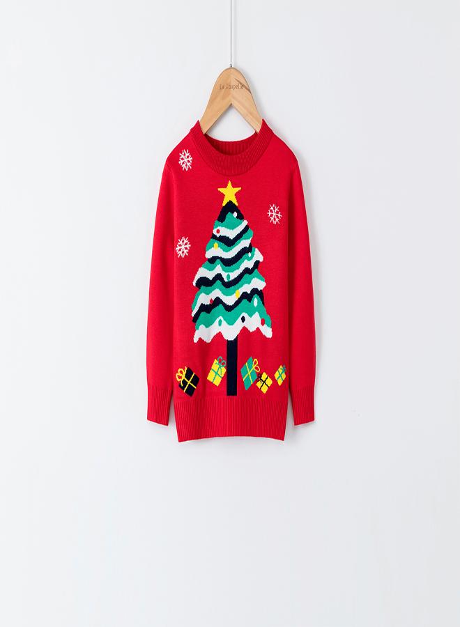 babyqlo Christmas Tree Festive Sweater - Red - Image 2