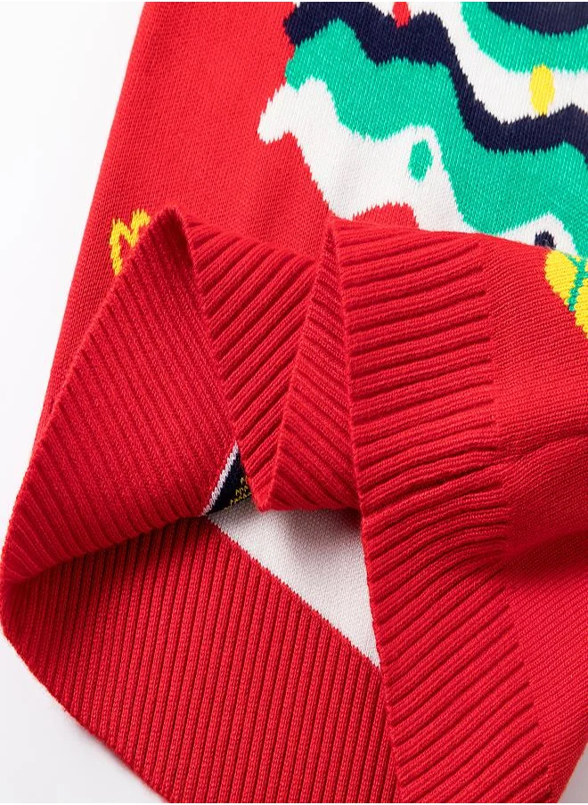 babyqlo Christmas Tree Festive Sweater - Red