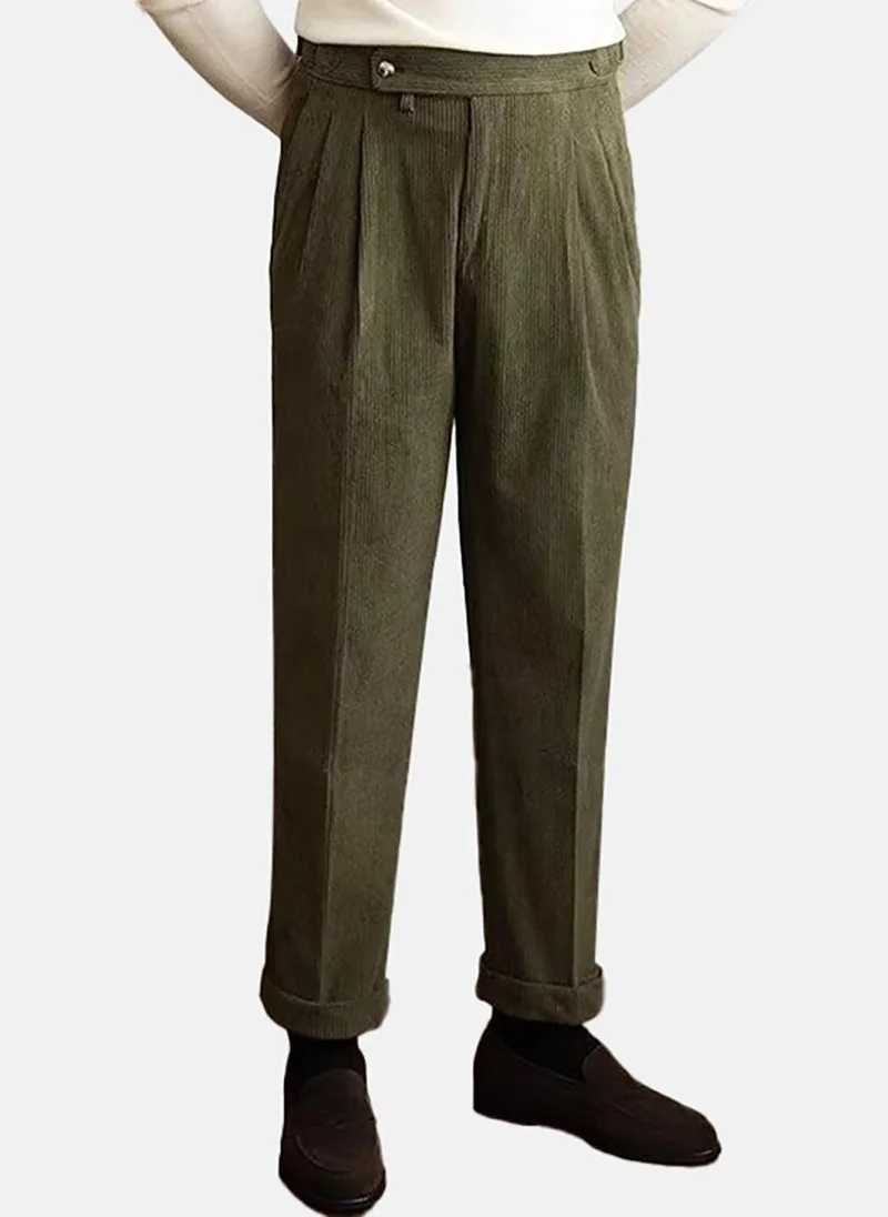 YUNIQEE Men Pleated Trousers