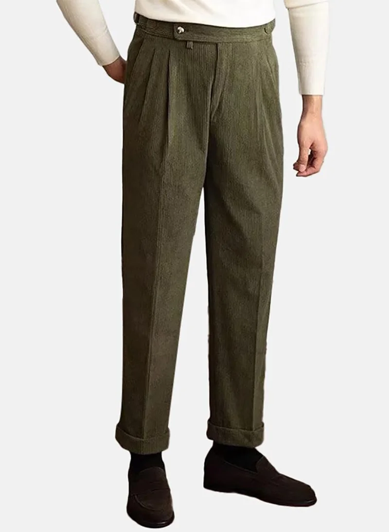 YUNIQEE Men Pleated Trousers