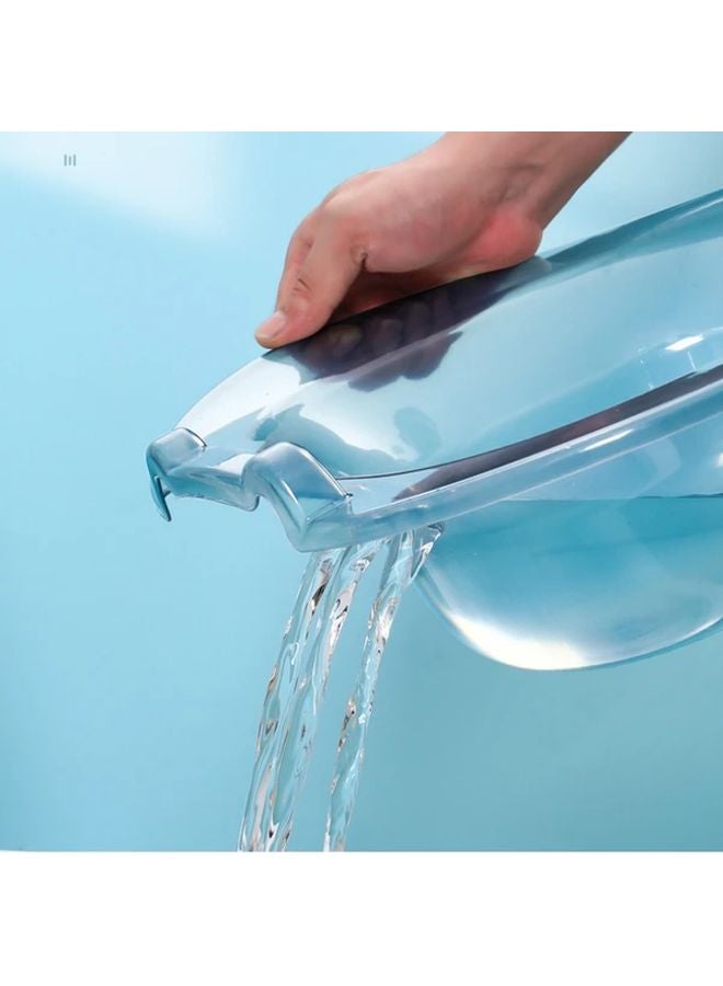 كرسي دش جلوس أزرق محمول مع حوض للاستحمام للمسنين والنساء الحوامل بجانب المرحاض - Image 2