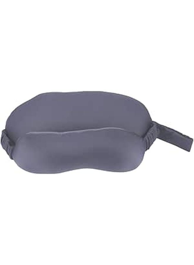 Grey Travel Neck Pillow With 2 In 1 Eye Mask For Airplane Comfort - Image 1