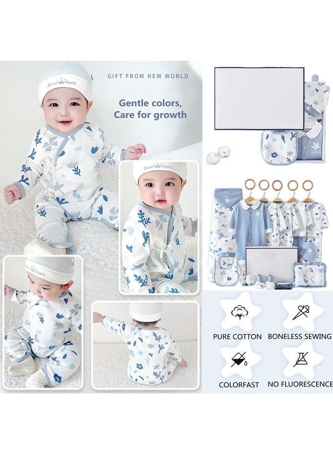 DUNISO 18Pcs Newborn Clothing & Accessory Set,Baby Newborn Essentials Gift Set，Premium Cotton Breathable Baby Clothes Set，Comfortable, Soft, Breathable，Fits Newborn to 3 Months Baby Boy Girls - Image 4