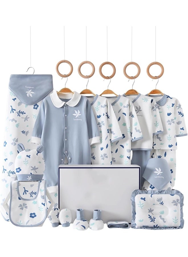 DUNISO 18Pcs Newborn Clothing & Accessory Set,Baby Newborn Essentials Gift Set，Premium Cotton Breathable Baby Clothes Set，Comfortable, Soft, Breathable，Fits Newborn to 3 Months Baby Boy Girls - Image 1