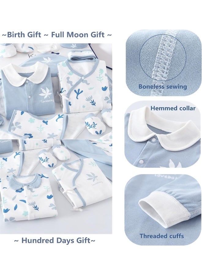 DUNISO 18Pcs Newborn Clothing & Accessory Set,Baby Newborn Essentials Gift Set，Premium Cotton Breathable Baby Clothes Set，Comfortable, Soft, Breathable，Fits Newborn to 3 Months Baby Boy Girls - Image 5