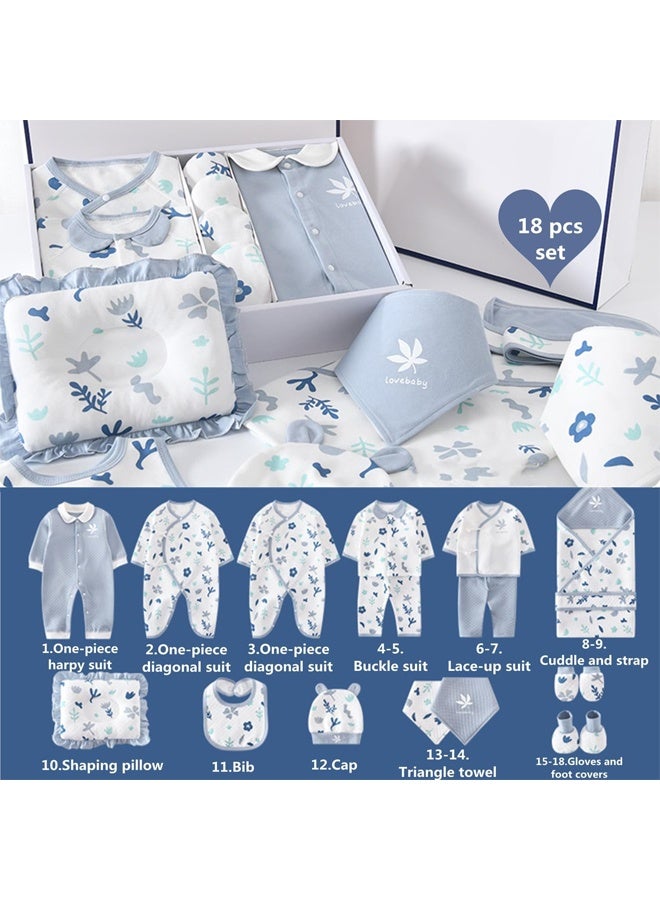 DUNISO 18Pcs Newborn Clothing & Accessory Set,Baby Newborn Essentials Gift Set，Premium Cotton Breathable Baby Clothes Set，Comfortable, Soft, Breathable，Fits Newborn to 3 Months Baby Boy Girls - Image 3