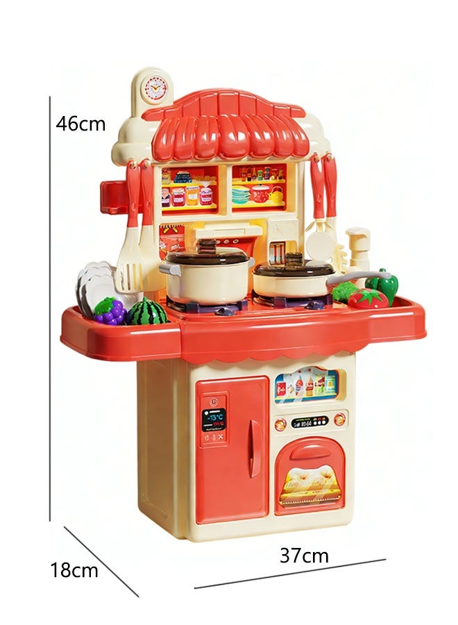 Kitchen Playset, Kitchen Toy Set,Accessories Toy, 33 Pcs Kids Kitchen Playset,Toddler Kitchen Toy Set, Including Pots, Pans and Fruits, Fake Play Kitchen Toys for Kids,Pretend Cooking Toys for Toddlers 3-6 - Image 2